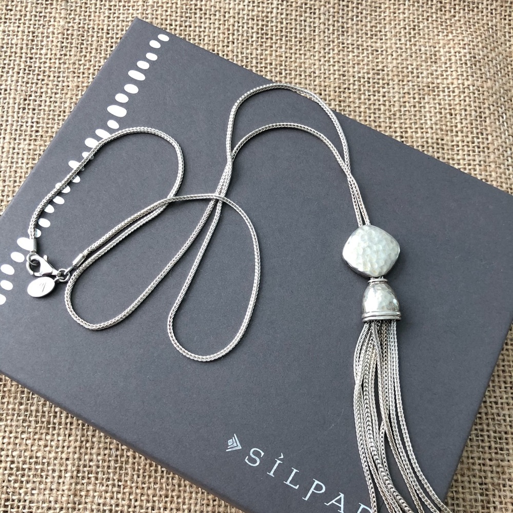 Silpada Sterling Silver .925 Long Fringe Tassel Statement Necklace